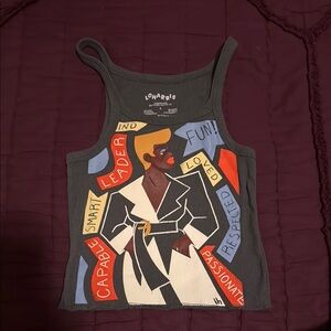 LOHARRIS Graphic Racerback Tank Top with Colorful Design